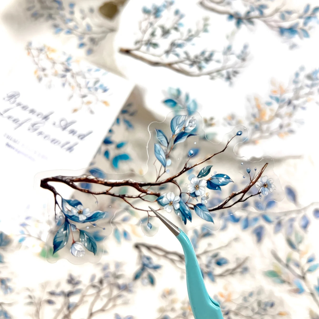 20 pcs Plant leaves PET Stickers Scrapbook Deco Sticker Label Diary