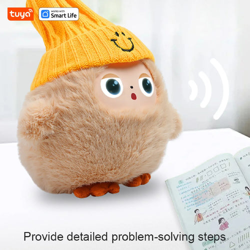 AI Plush Toy W/Smart Voice&LED Eyes,Interactive Companion for