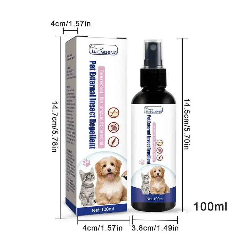 Pet Flea Removing Spray for Cats and Dogs Skin Cleaning for Pets