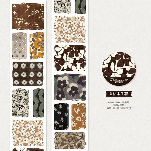 3m/Roll Decorative Adhesive PET Tape Beautiful Scenery for Journal