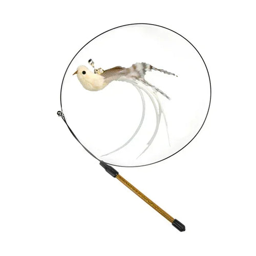 Simulation Bird Cat Toys Funny Interactive Peacock with Bell Cat Stick
