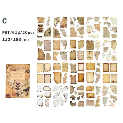 20 Sheets Vintage Scrapbooking Stickers Books PET Materials Creative
