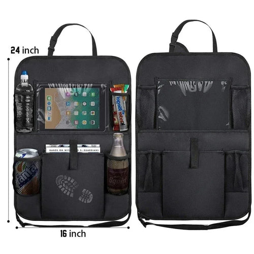 Car Backseat Organizer with Tablet Holder - Multi-Pocket Storage &