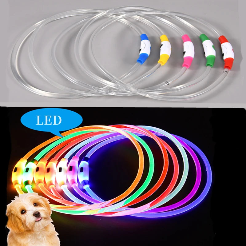 Luminous Dog Collar Light Charge Cat Necklace, Led Fashion Flashing