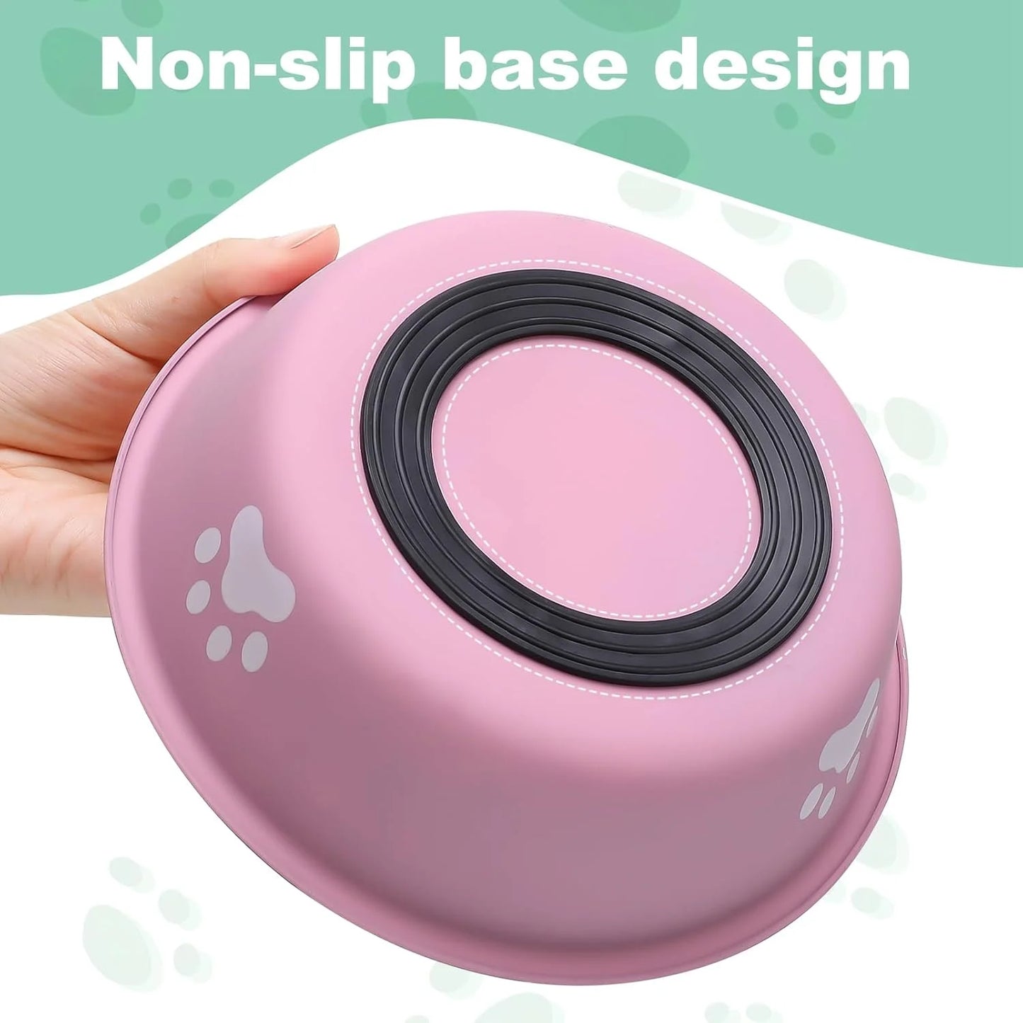 Dog Bowls Stainless Steel Dogs Feeding Bowls With Non-Slip Silicone