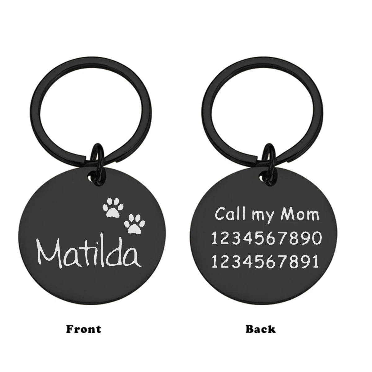 1pc Romantic dog footprint Customized Name and text Cat Dog ID Tag
