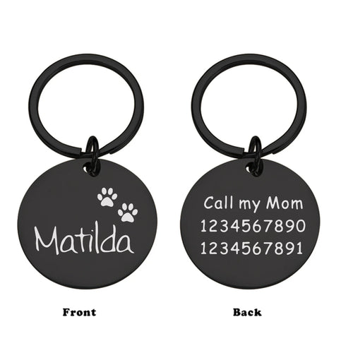 1pc Romantic dog footprint Customized Name and text Cat Dog ID Tag
