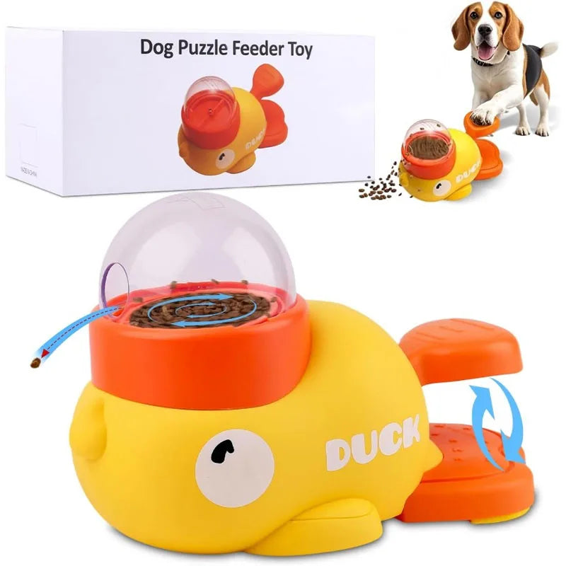 Pet Treat Dispenser-Interactive Dog Toys, Anti Gulping Duck Slow