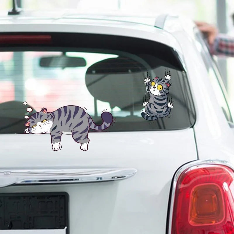 1Piece Cute Cat, Car Sticker Bumper Sticker Lazy Cat Anti-scratch