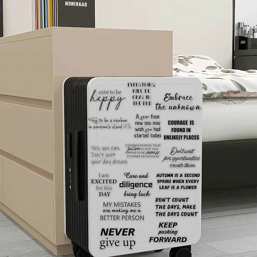 50pcs Motivational Phrases PET Stickers Decals For Laptop Notebook