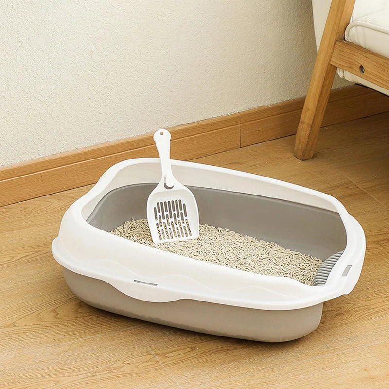 Semi-enclosed Litter Box Spatter-proof Cat Toilet Large Kitten