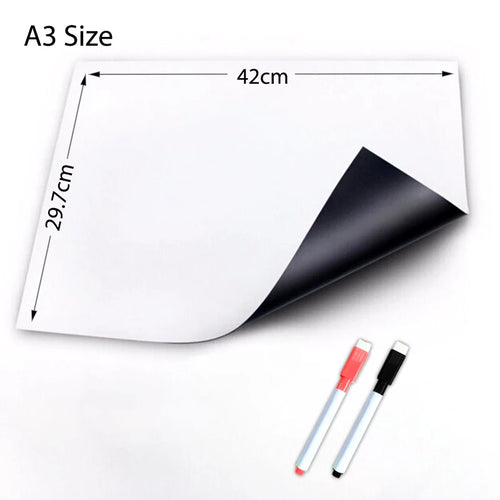 A3 Size Magnetic Whiteboard Dry Erase White Board, Fridge Stickers for