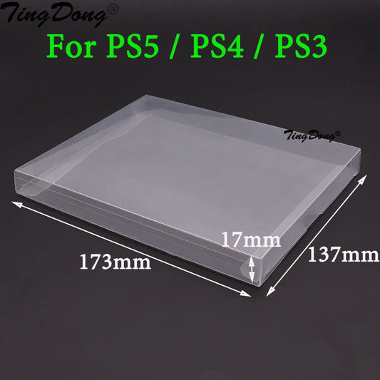 TingDong 10pcs Clear transparent box cover For PS5 For PS4 For PS3