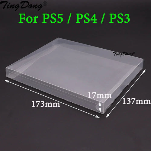 TingDong 10pcs Clear transparent box cover For PS5 For PS4 For PS3