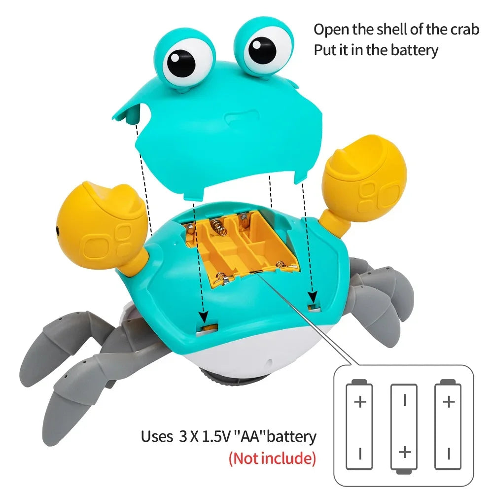 Fun Crab Toy Children Crawling Avoiding Obstacles Electronic Pet With