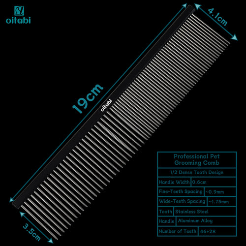 Oitabi Pet Comb Stainless Steel Long Teeth Comb for Dogs & Cats Pet
