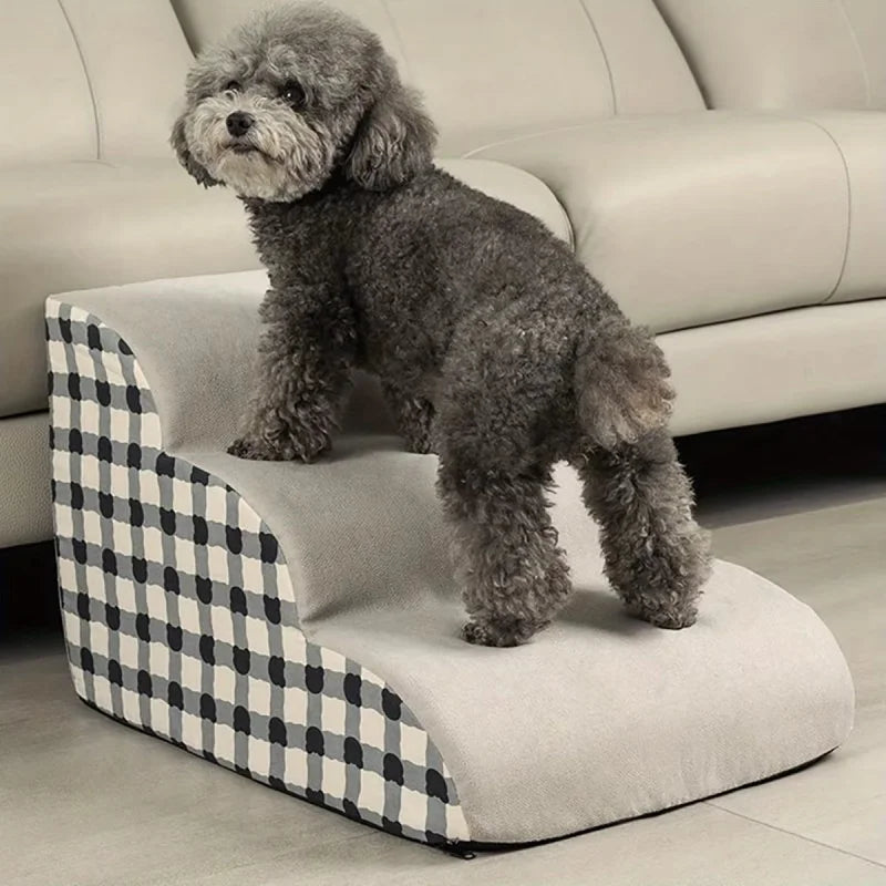 Pet 2/3 Steps High Density Foam Dog Secure Stairs Ramps Non-Slip Pet