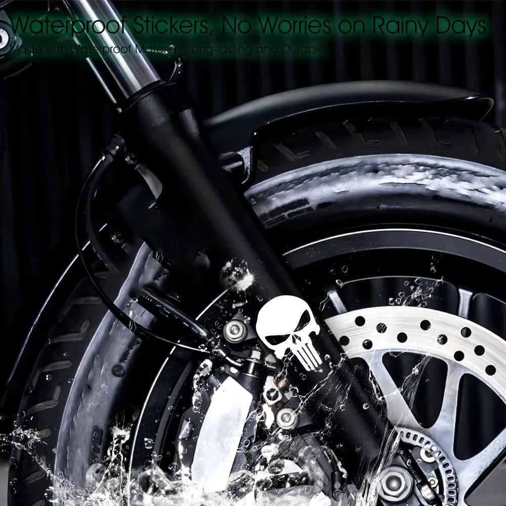 Skull Head Motorcycle Glow Stickers Waterproof Moto Helmet Decoration