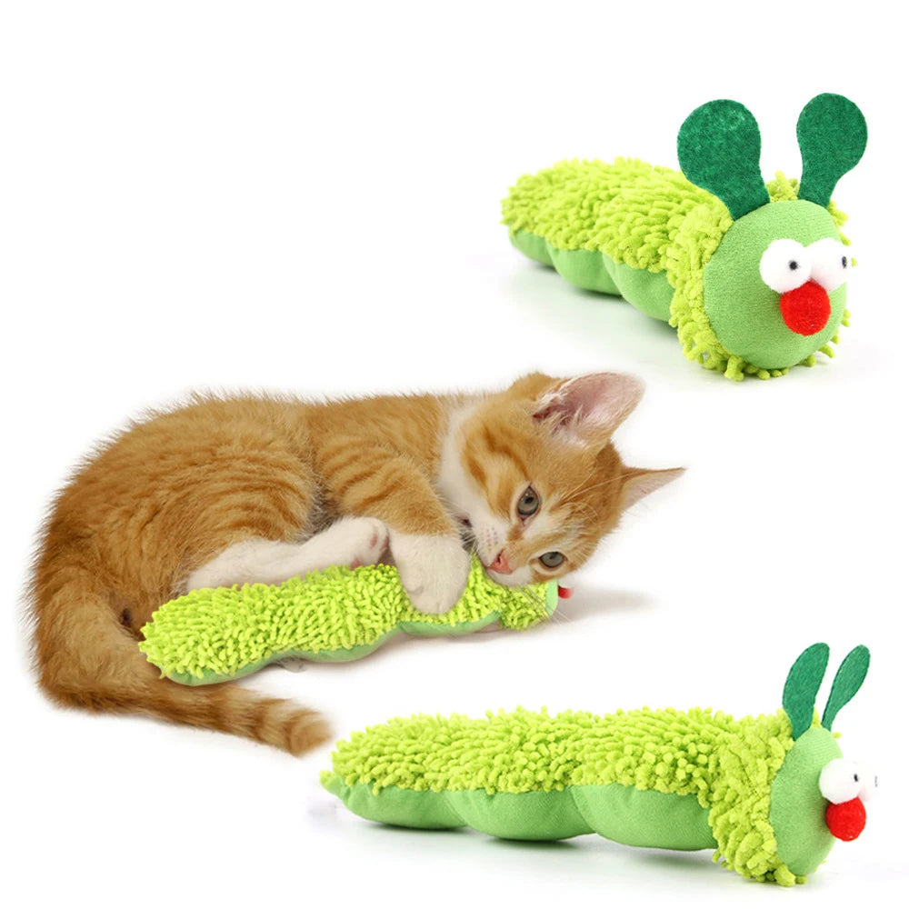 Cat Chew Toys Caterpillar Catnip Molar Toy Silvervine Cat Teaser
