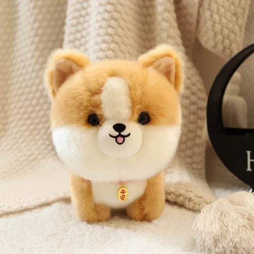 ZU Kawaii Teddy Pets Lifelike Fluffy Puppy Soft Doll Cute Small Chow