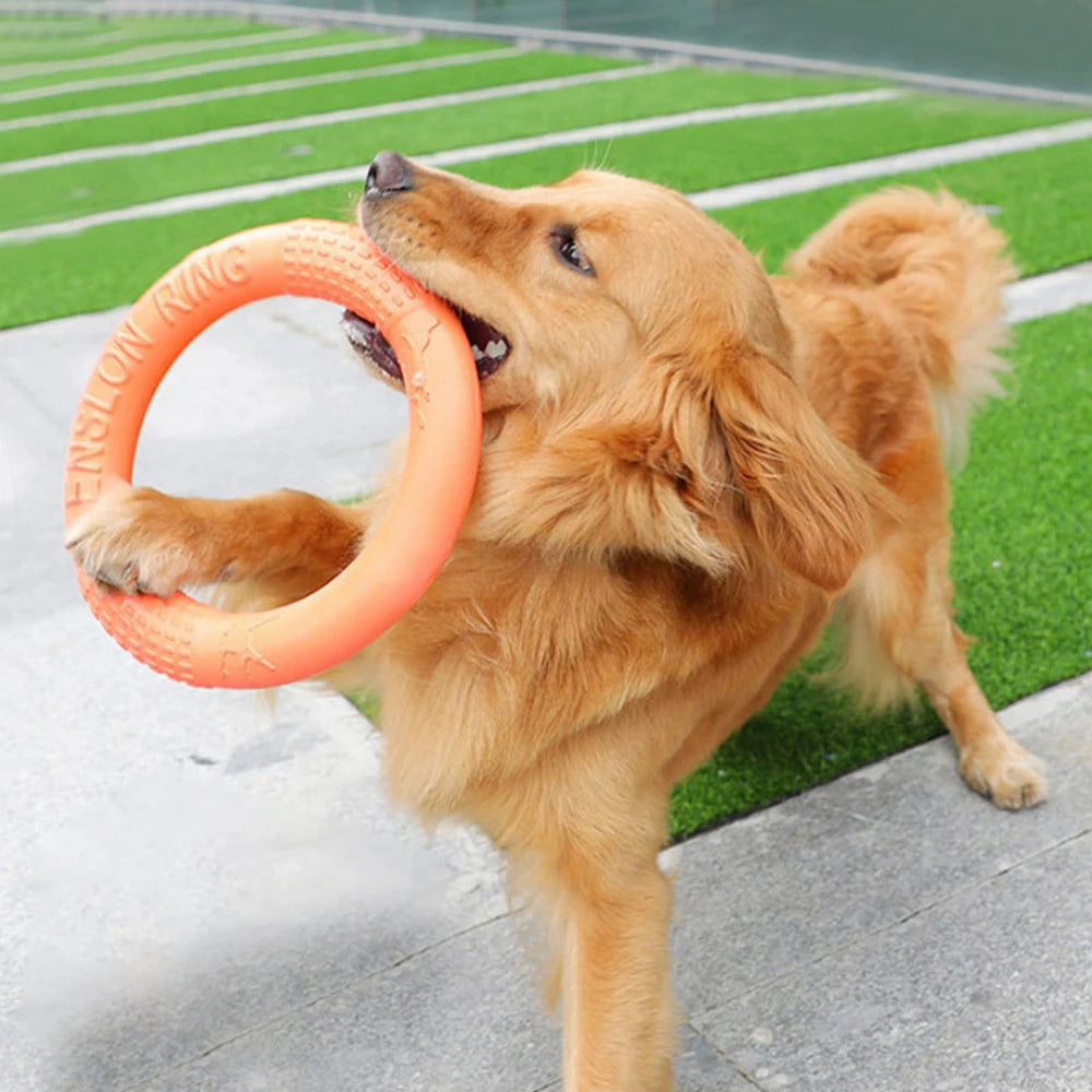 1pc Orange Dog Toys Pet Flying Disk Training Ring Puller EVA