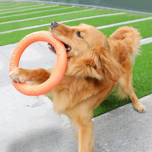 1pc Orange Dog Toys Pet Flying Disk Training Ring Puller EVA