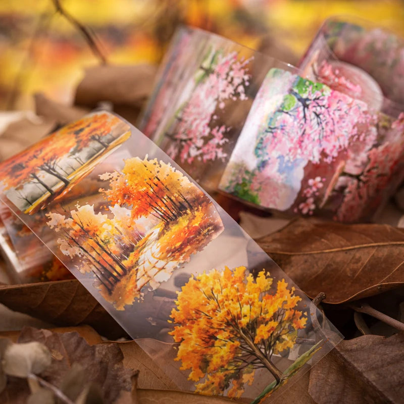 60mm*2m Forest PET Tape Collage Decor Junk Journal DIY Scrapbooking