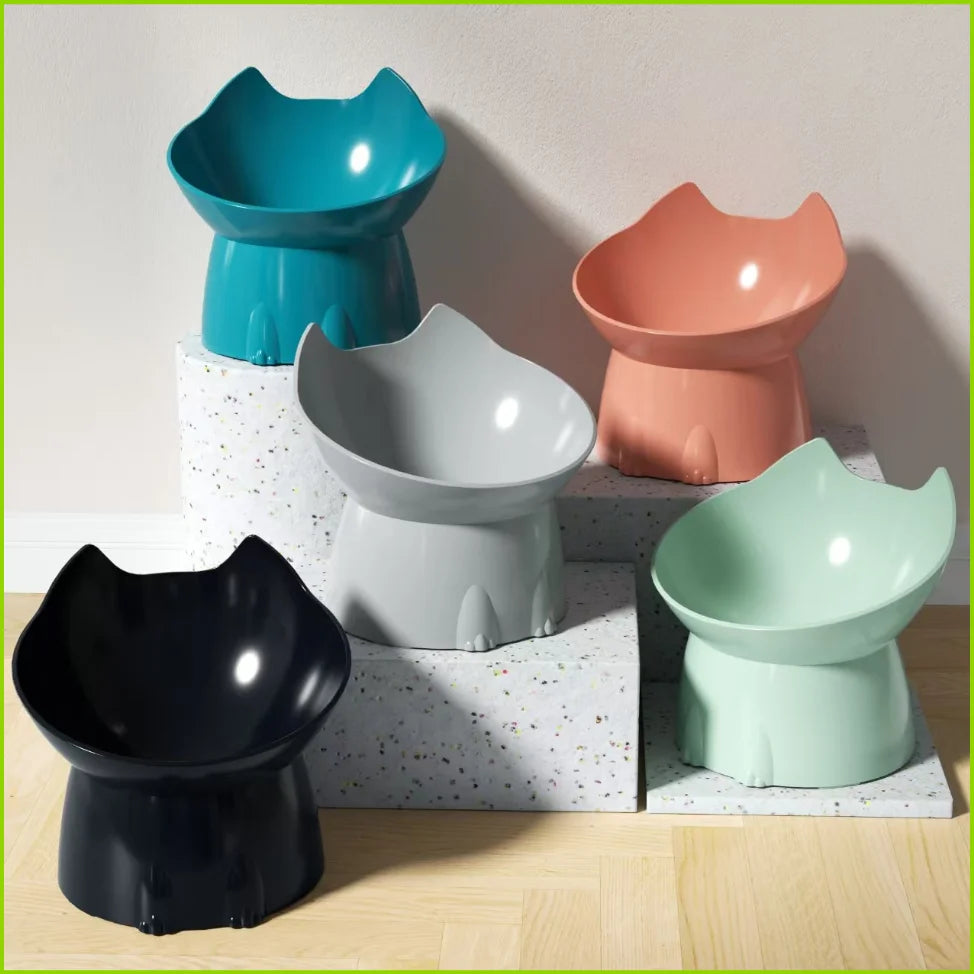 Cat bowl with long ears and high feet bowl cat and dog neck protection