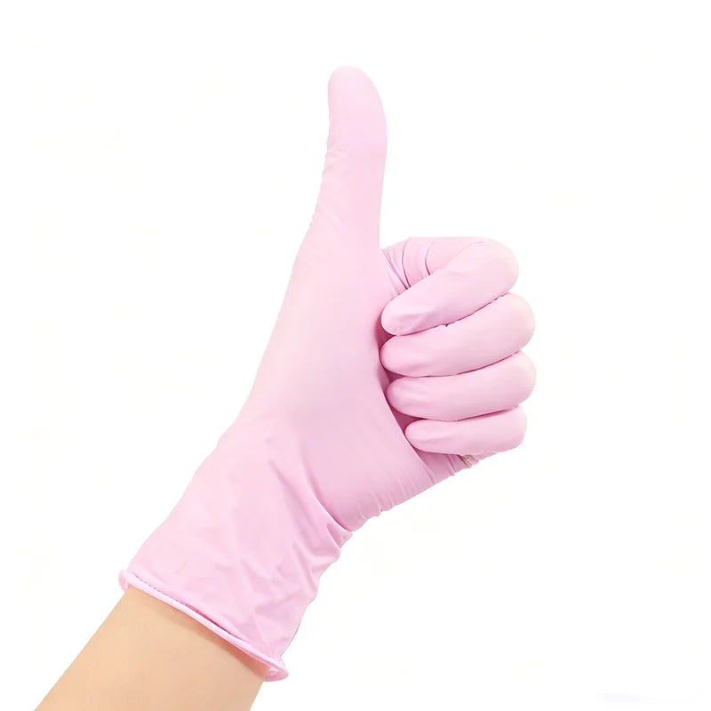 20/50/100PCS Disposable Light Pink Nitrile Gloves Pet Bath Bathing
