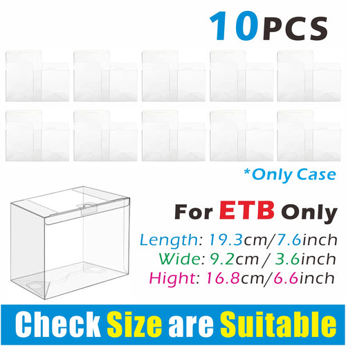 5PCS / 10PCS Clear PET Plastic Case For PKMN ETB / English Booster Box