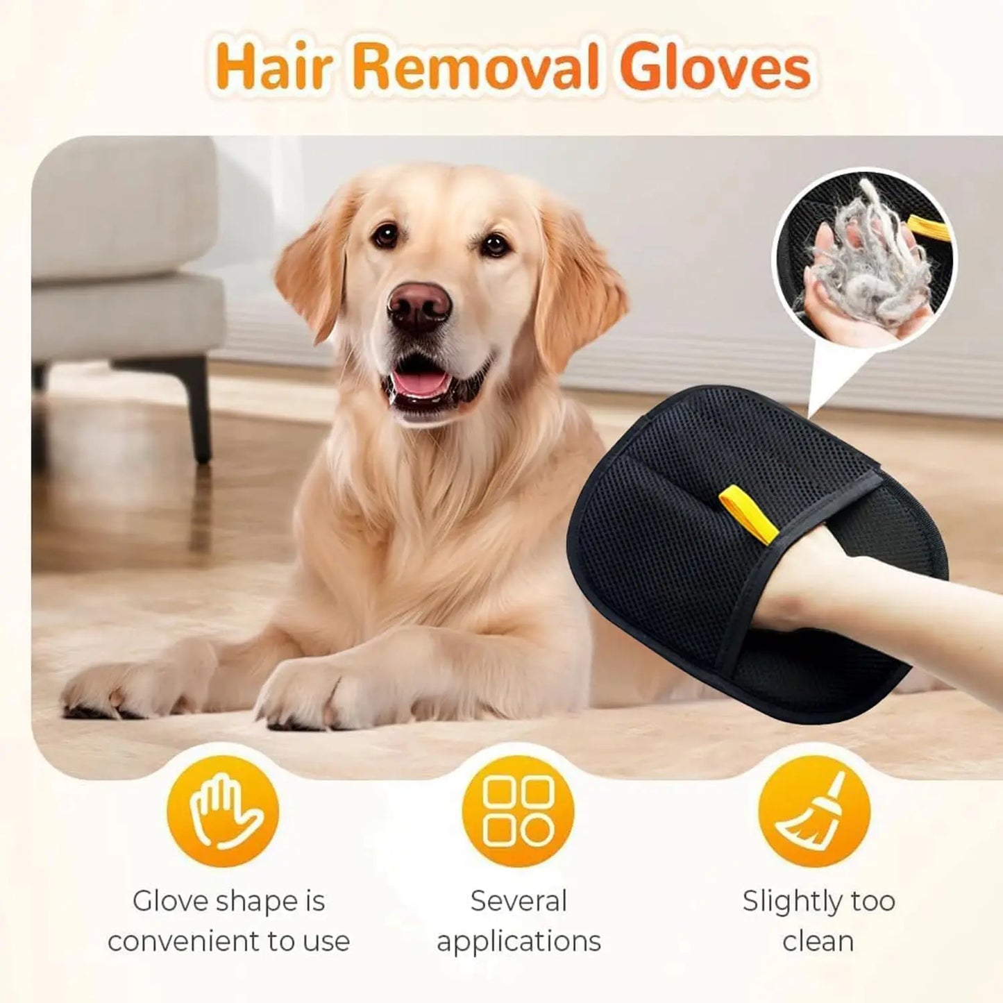 Magic Pet Static Hair Removal Gloves  Brush Hair Remover  Cat Hair