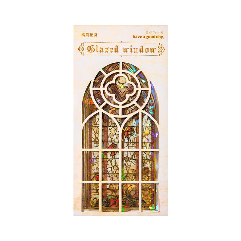 JIANQI 10pcs/pack Flowers Window Stickers Gold Foil Decor Junk Journal