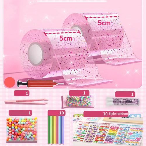 DIY Blow Bubble Nano Tape Full Set of PET Nano Glue Knead Music