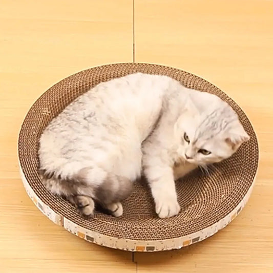 L Size Cat Toys Pet Bed Scratching Board Corrugated Cardboard Bowl Pad