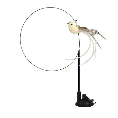 Simulation Bird Cat Toys Funny Interactive Peacock with Bell Cat Stick