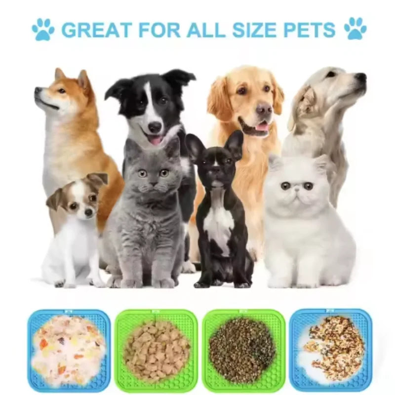 Pet Lick Silicone Mat for Dogs Pet Slow Food Plate Dog Bathing