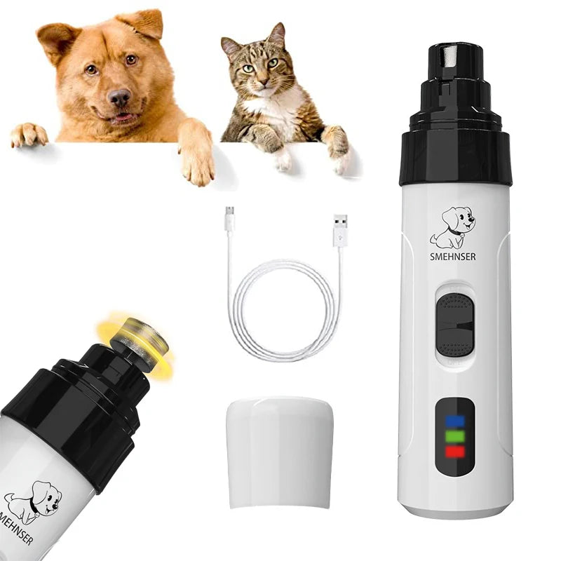 Electric Pet Nail Clipper USB Charging Dog Nail Grinder Portable Puppy