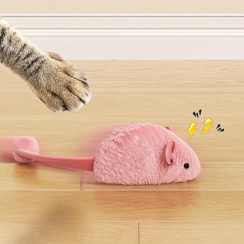 Interactive Plush Mouse Cat Toys Simulation Mice Kitten Self-Playing
