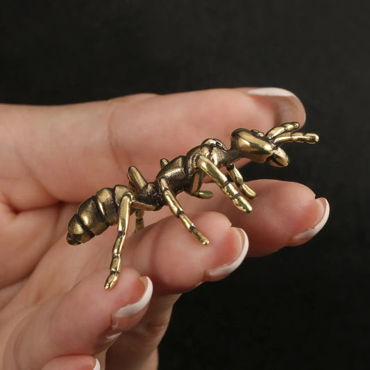 Brass Ant Figurines Miniature Simulation Insect Desk Ornament Table