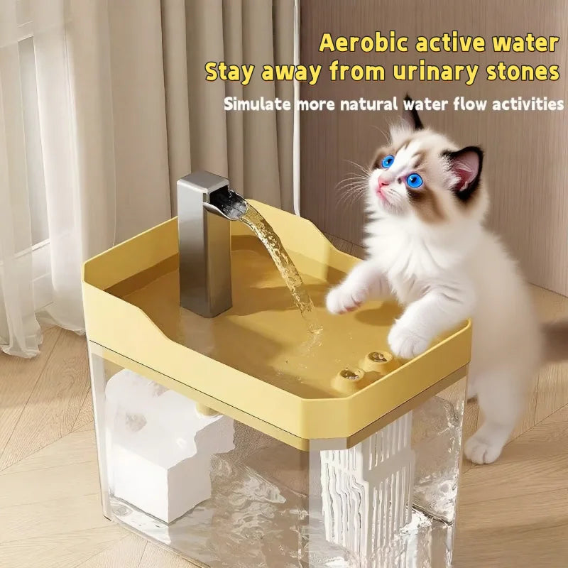 1.5L Cat Water Fountain Automatic Filter USB Pet Drinking Dispenser