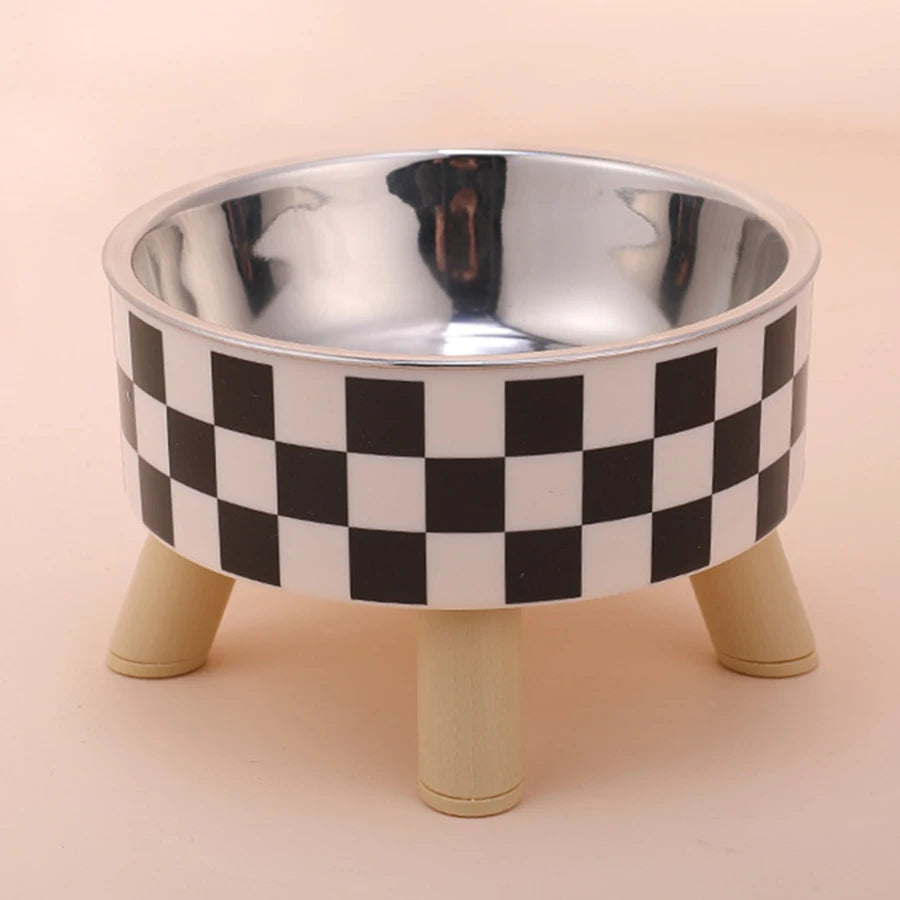 Stainless steel dog bowl anti knock pet bowl cat bowl high foot neck