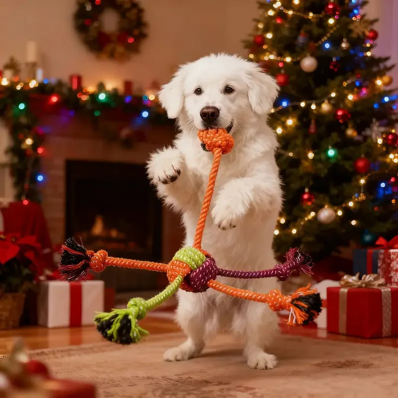 Durable Dog Rope Toy Teeth Cleaning Pet Interactive Chewing Dog Toy