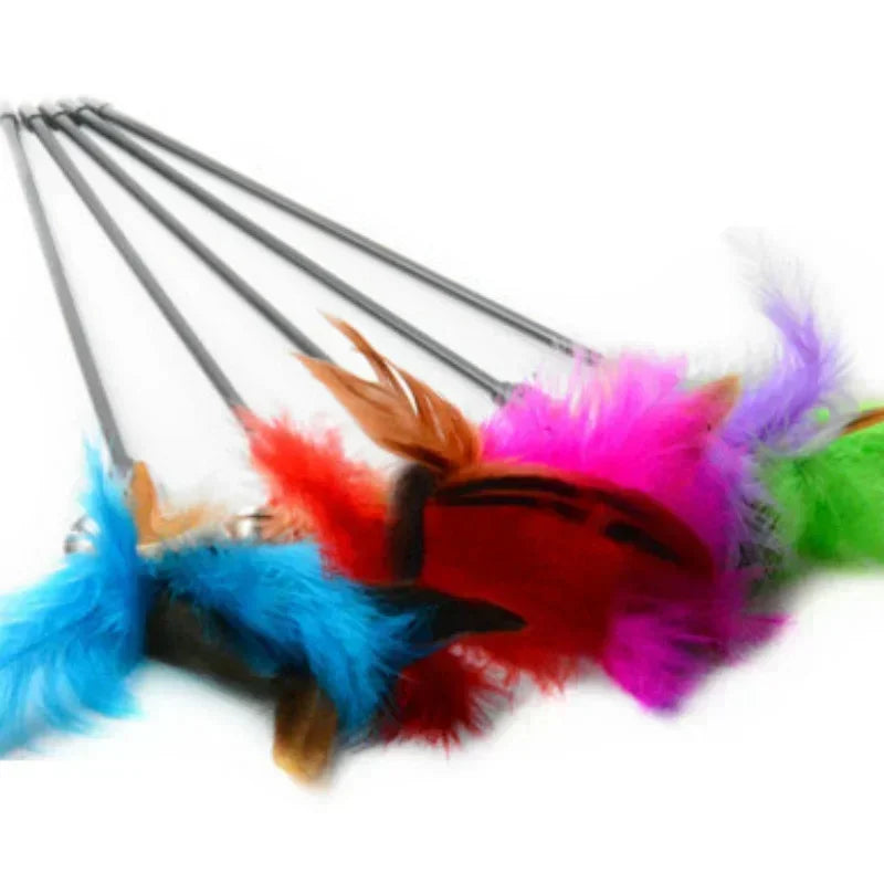 2 Pcs Cat Toy Bell Feather Funny Cat Rod Toy Cat Toys Interactive  Cat