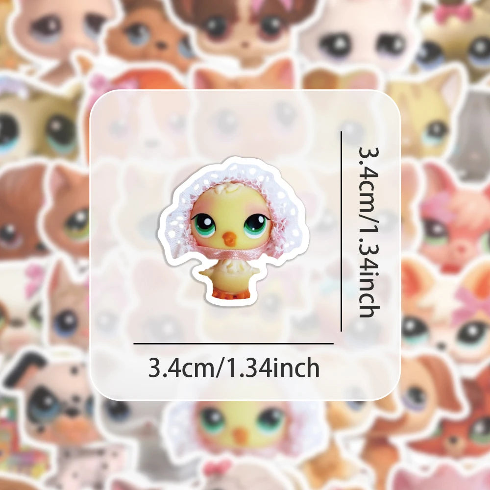 10/30/60pcs Cute Cartoon Littlest Pet Shop Stickers Funny Game Sticker