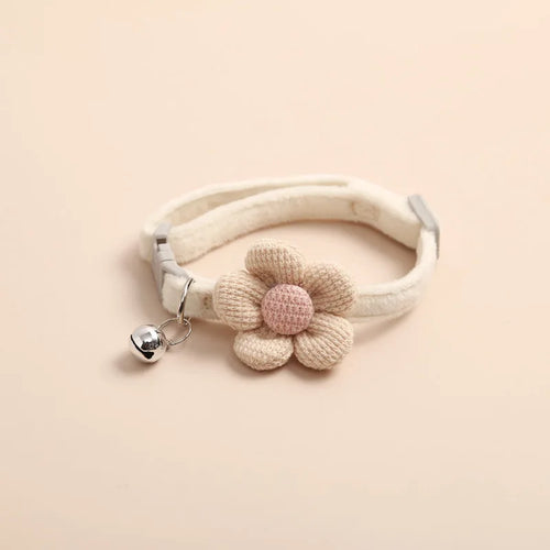 1Pc Cat Collar with Cute Flower  Adjustable Buckle Cat Collar Bell