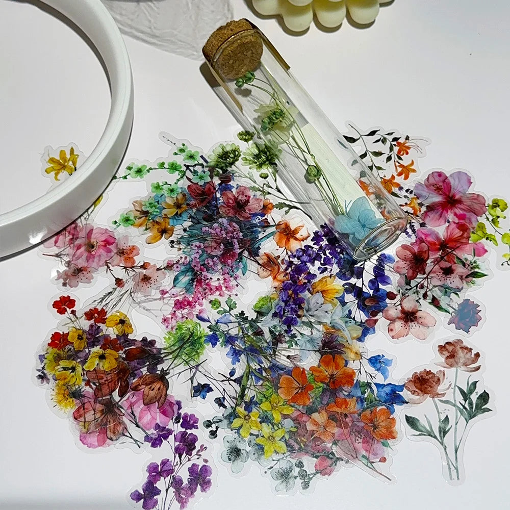 50pcs Flower Plant Stickers Hand Tent DIY Stick Labels Scrapbooking