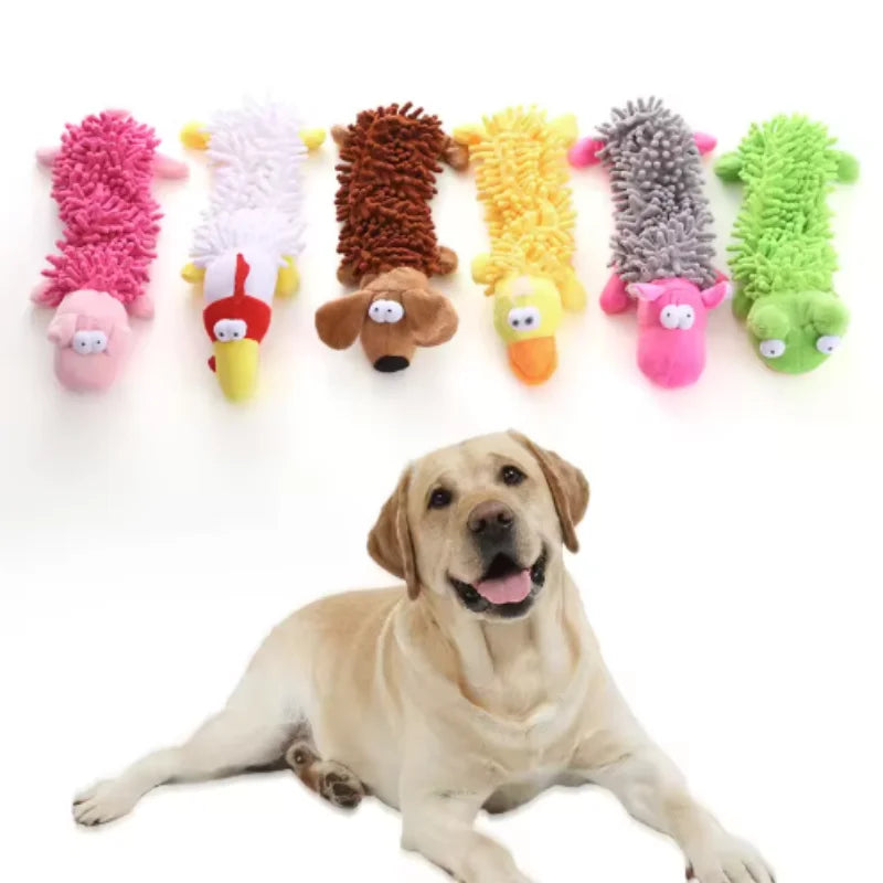 Durable Pet Dog Plush Toy for Small Breeds - Animal Shape Squeaky Chew