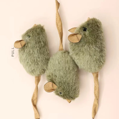 Funny Plush Cat Toy Simulation Mouse Automatic Chirping Interactive