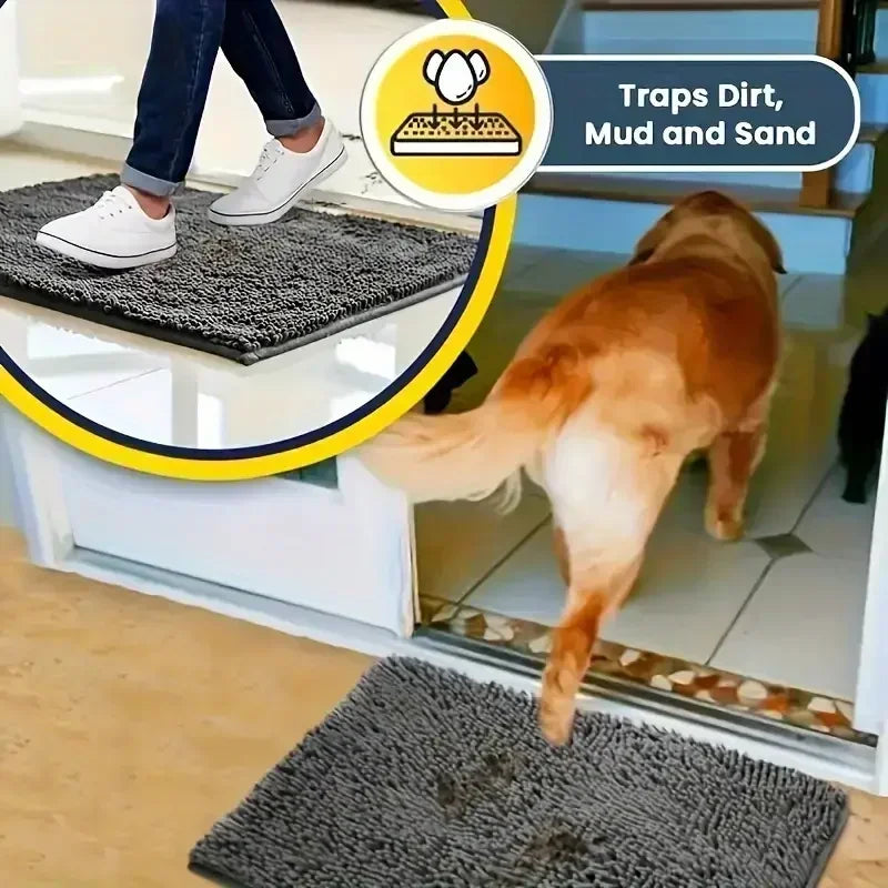 Dog Doormats for Muddy Paws Absorbent Non-slip Washable Mat Anti-slip