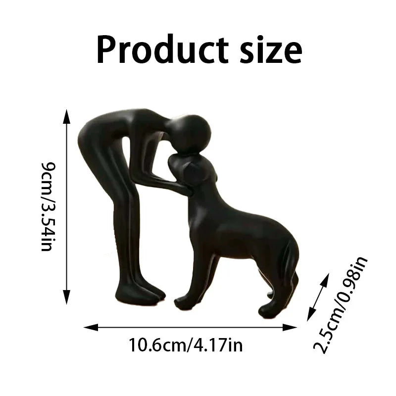 Abstract art companionship! Interactive human and pet figurines for